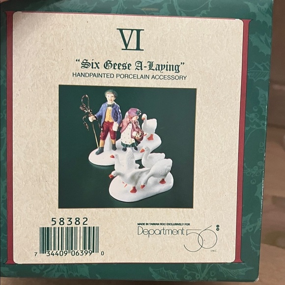 Dept 56 Twelve Days of Christmas
“Six Geese A-Laying” Handpainted Porcelain - Picture 7 of 7